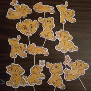 LION KING BABY Simba Cake Topper Banner Centerpieces Disney Baby Shower Disney Banner Lion King Banner Lion King Birthday Lion King Party image 10