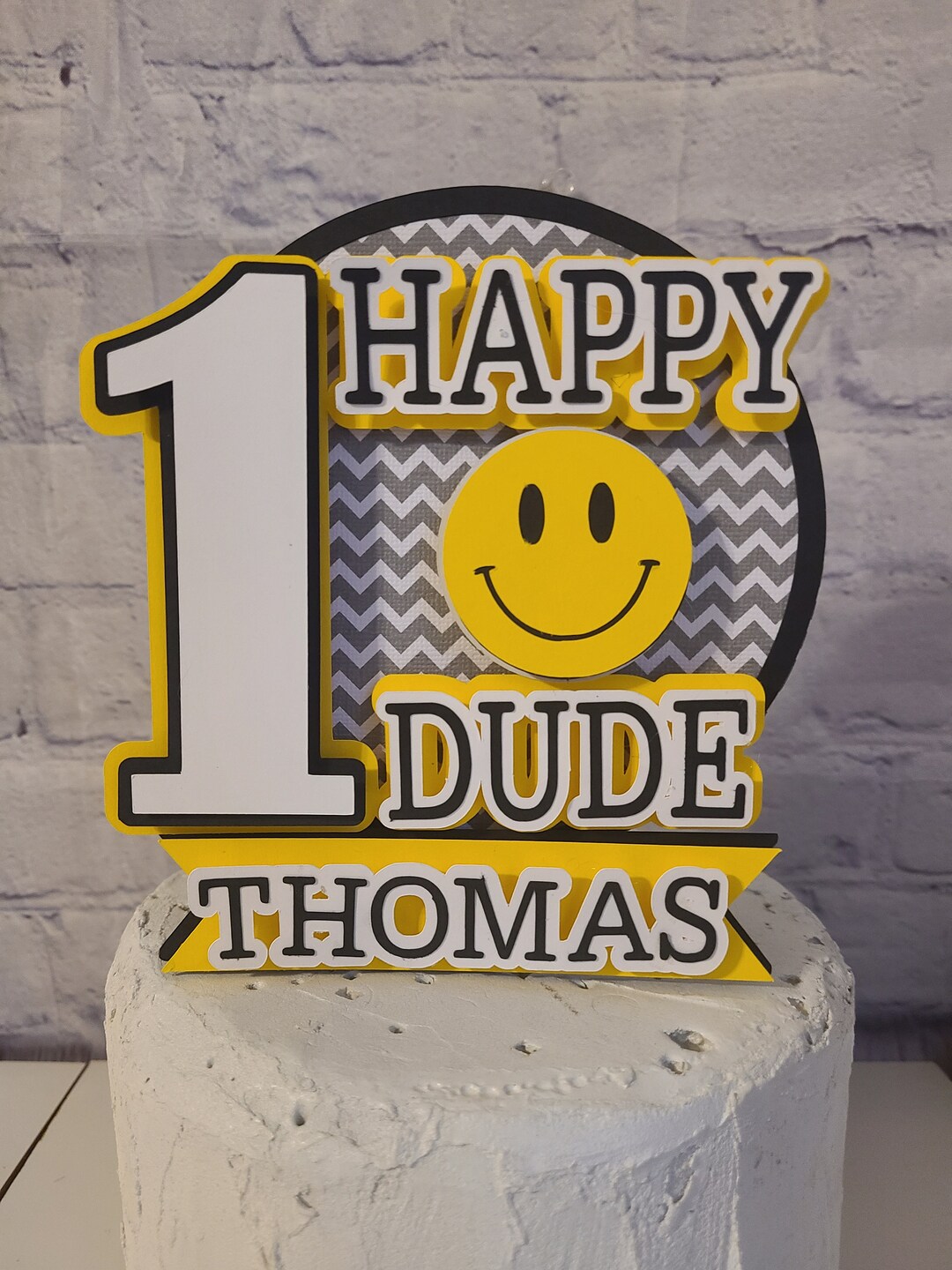 ONE HAPPY DUDE 1st Birthday Happy Face First Birthday Smiley Face 1 ...