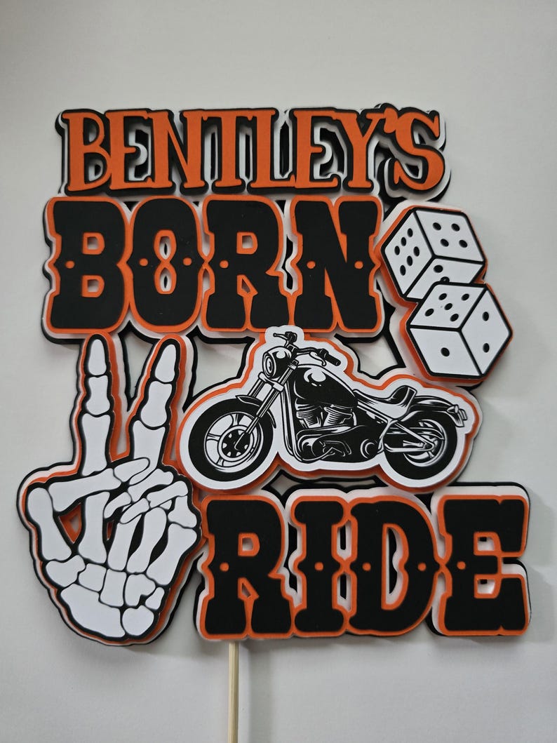 BORN TWO RIDE Born 2 Ride 2nd Birthday Motorcycle birthday image 15