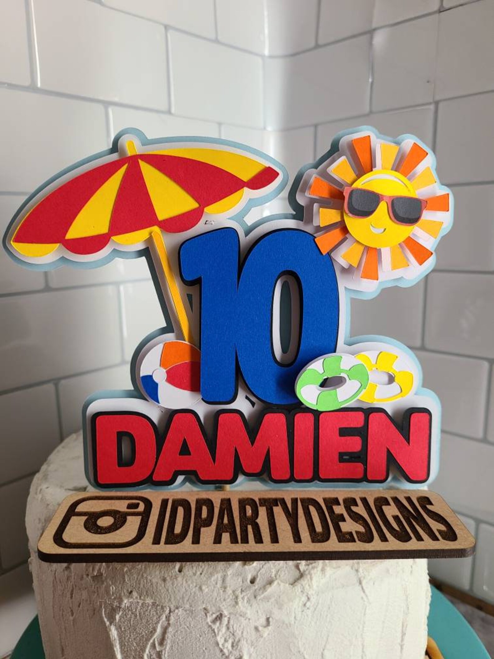 POOL PARTY BEACH Bash Birthday Cake Topper - Etsy