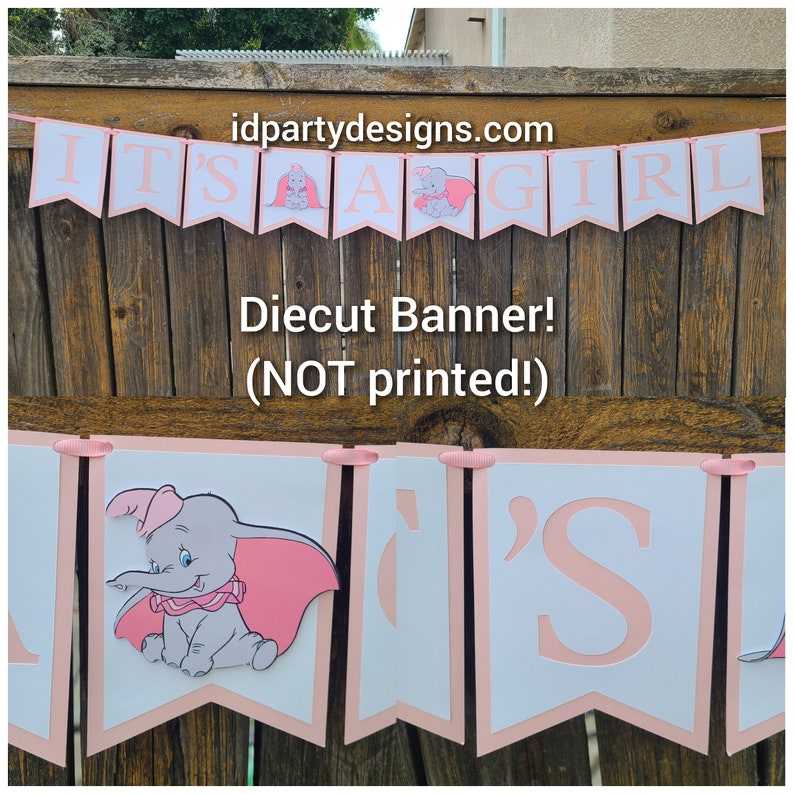 DUMBO BABY SHOWER Banner Cupcake Toppers Centerpiece Cutouts Etsy