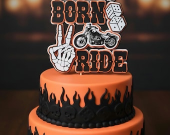 BORN TWO RIDE Born 2 Ride 2nd Birthday Motorcycle birthday
