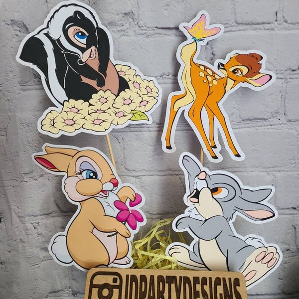 BAMBI THUMPER CUTOUTS Centerpiece Cut Outs Shower Bambi Birthday Thumper Banner Flower Banner Disney Baby Banner