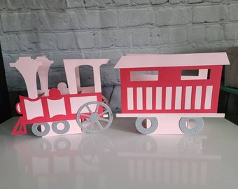 3D TRAIN CENTERPIECE Express Party Christmas Polar Pop Up Train Centerpiece Balloon Holder Train Birthday Train Party Chuga Chuga Two Two