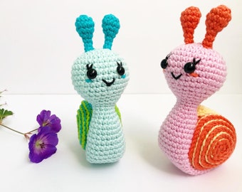 Crochet Snail Stuffed Toy Snail Cotton Crochet Snail Cute Snail for Nursery Decor