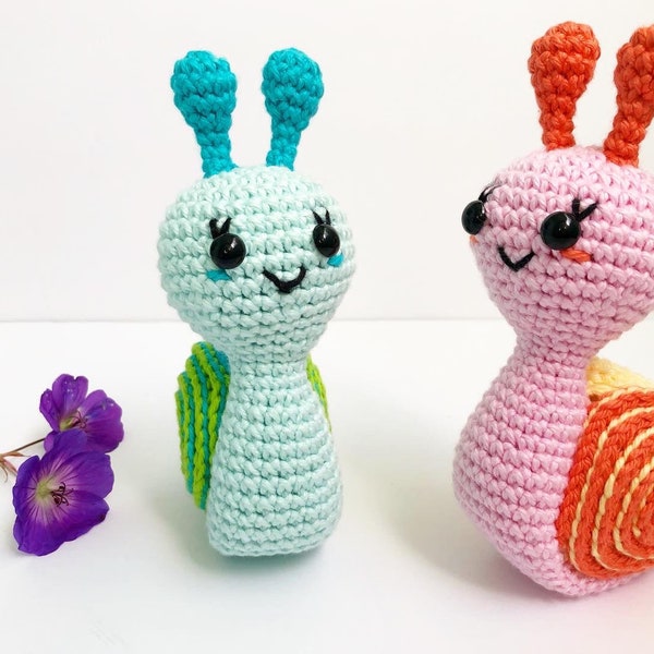 Crochet Snail Stuffed Toy Snail Cotton Crochet Snail Cute Snail for Nursery Decor