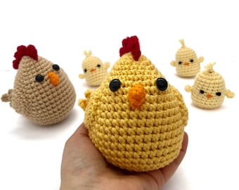 Crochet Easter Chick Crochet Chicken Easter Soft Toy Chicken Easter Decoration Gift Idea for Easter Cute Stuffed Toy Chicken Easter Basket