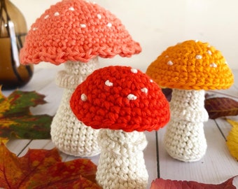 Toadstool Soft Toy Crocheted Mushroom Softie Crocheted Toadstool Amigurumi Play Food Mushroom Stuffed Mushroom Toy Plush Toy Toadstool