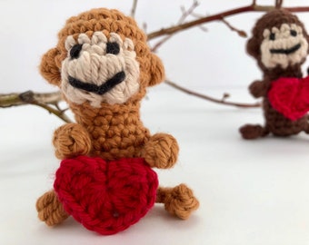 Affe Schlüsselanhänger Gehäkelt Affe Kuscheltier Süßer Affe Geschenkidee für Lehrer Miniatur Affe Spielzeug Gehäkelt Affe Reißverschluss Charm Affe Plüschtier