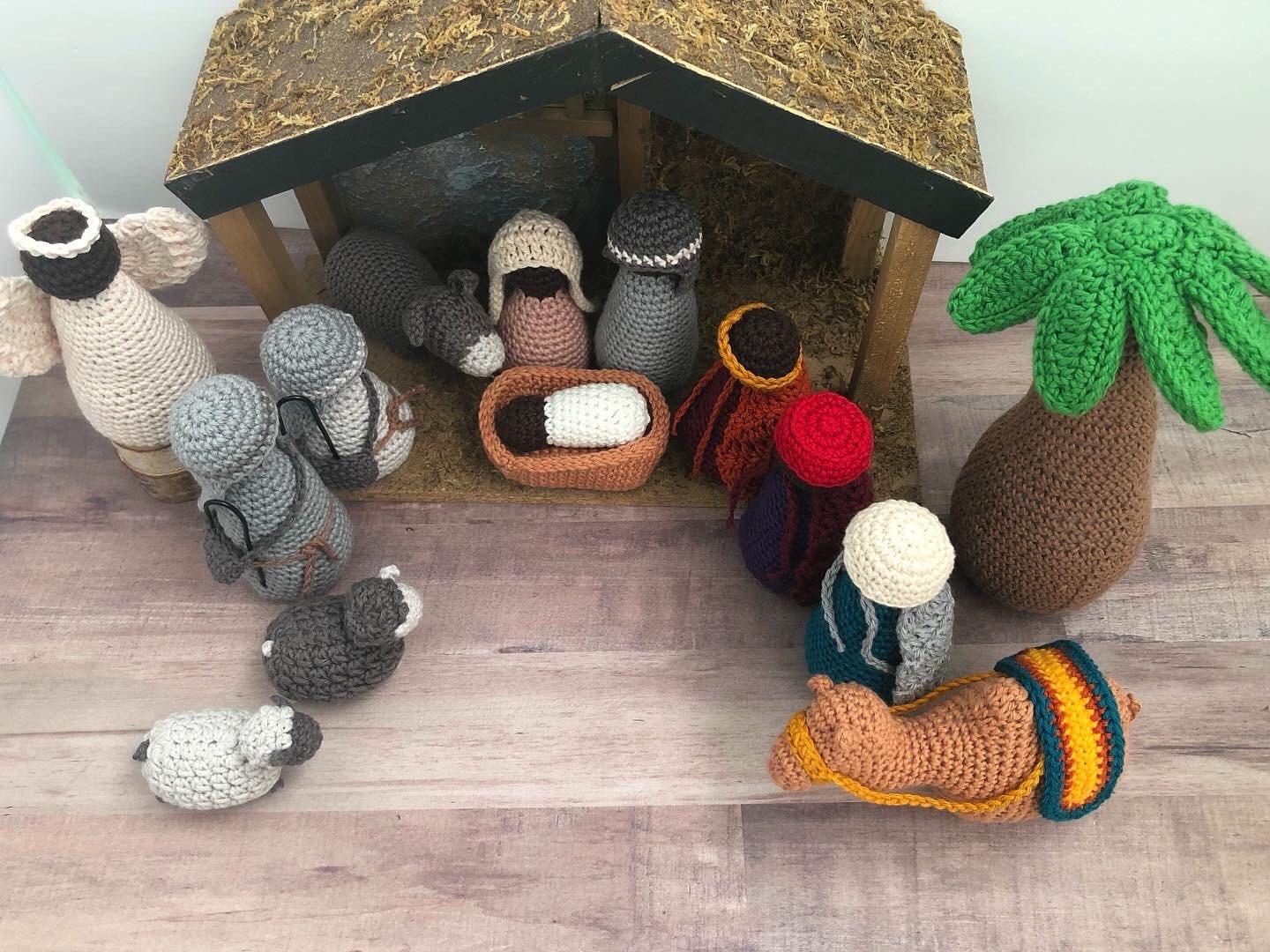 Black Nativity Set Complete Crochet Nativity Set With Animals Etsy