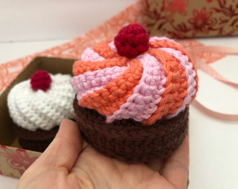 Pretend Play Cupcake Crocheted Sweets Montessori Kitchen Toy Cupcake Amigurumi Cupcake Play Food Cupcake Wedding Favors Wedding Decoration