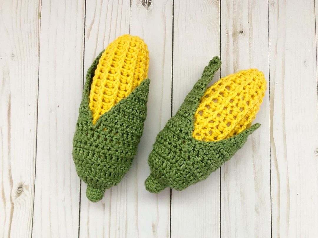 Cotton Crochet Corn on the Cob Corn Soft Toy Corn Kitchen Toy Pretend Play Corn Softie Toddler