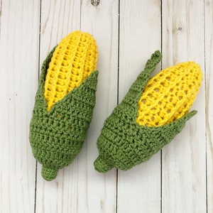 Cotton Crochet Corn on the Cob Corn Soft Toy Corn Kitchen Toy Pretend Play Corn Softie Toddler Gift Idea Kitchen Decor Corn Plushie