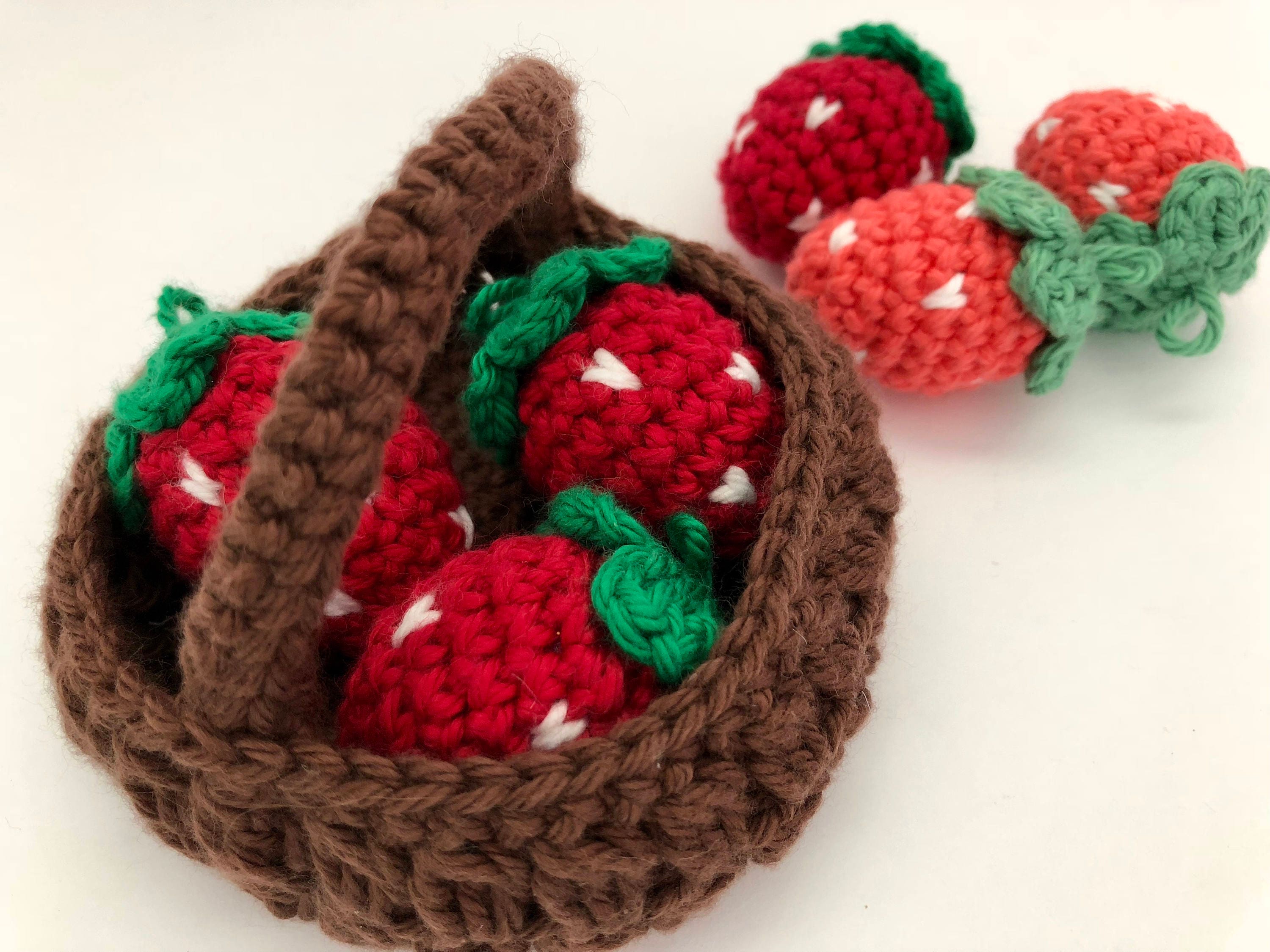 Crochet Basket With Strawberries Crochet Play Food Gift Idea | Etsy