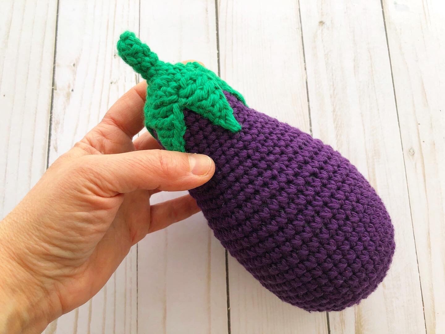 Crocheted Eggplant Toy Soft Toy Eggplant Kitchen Toy Pretend Etsy