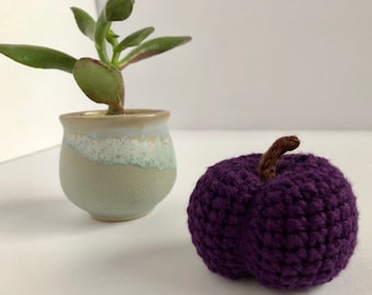 Crochet Plum Soft Plum Toy Pretend Play Food Kitchen Play Food Montessori Toy Kitchen Decor Eco Friendly Toy Cotton Crochet Plum Softie