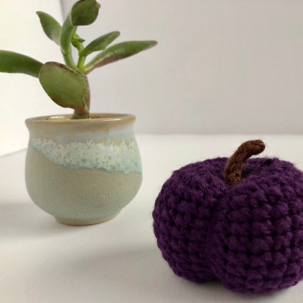 Crochet Plum Soft Plum Toy Pretend Play Food Kitchen Play Food Montessori Toy Kitchen Decor Eco Friendly Toy Cotton Crochet Plum Softie