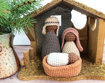 Crochet Nativity Set Plush Nativity Play Set Minimalist Nativity Home Decor Christmas Gift Idea Nativity Set Christmas Nativity