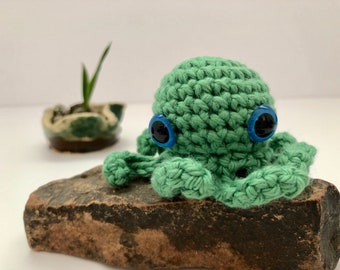 Miniature Octopus Soft Toy Crochet Baby Octopus Plushie Octopus Key Chain Gift Idea For Mom Basket Stuffer Gift Idea for Girl or Boy