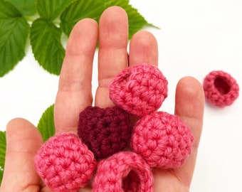 Gehaakte Framboos Pretend Speel Raspberry Soft Toy Keuken Speelgoed Framboos Gehaakt Fruit Montessory Pretend Play Keuken Decor Framboos