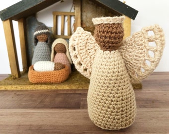Crocheted Nativity Angel, Minimalist Christmas Decor
