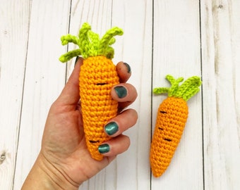 Crochet Cotton Carrot Toy, Play Kitchen Food, Easter Basket Filler