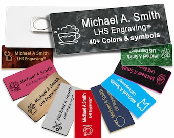 Custom Engraved Work Name Tag – Mojave Black Plastic, Made in USA
