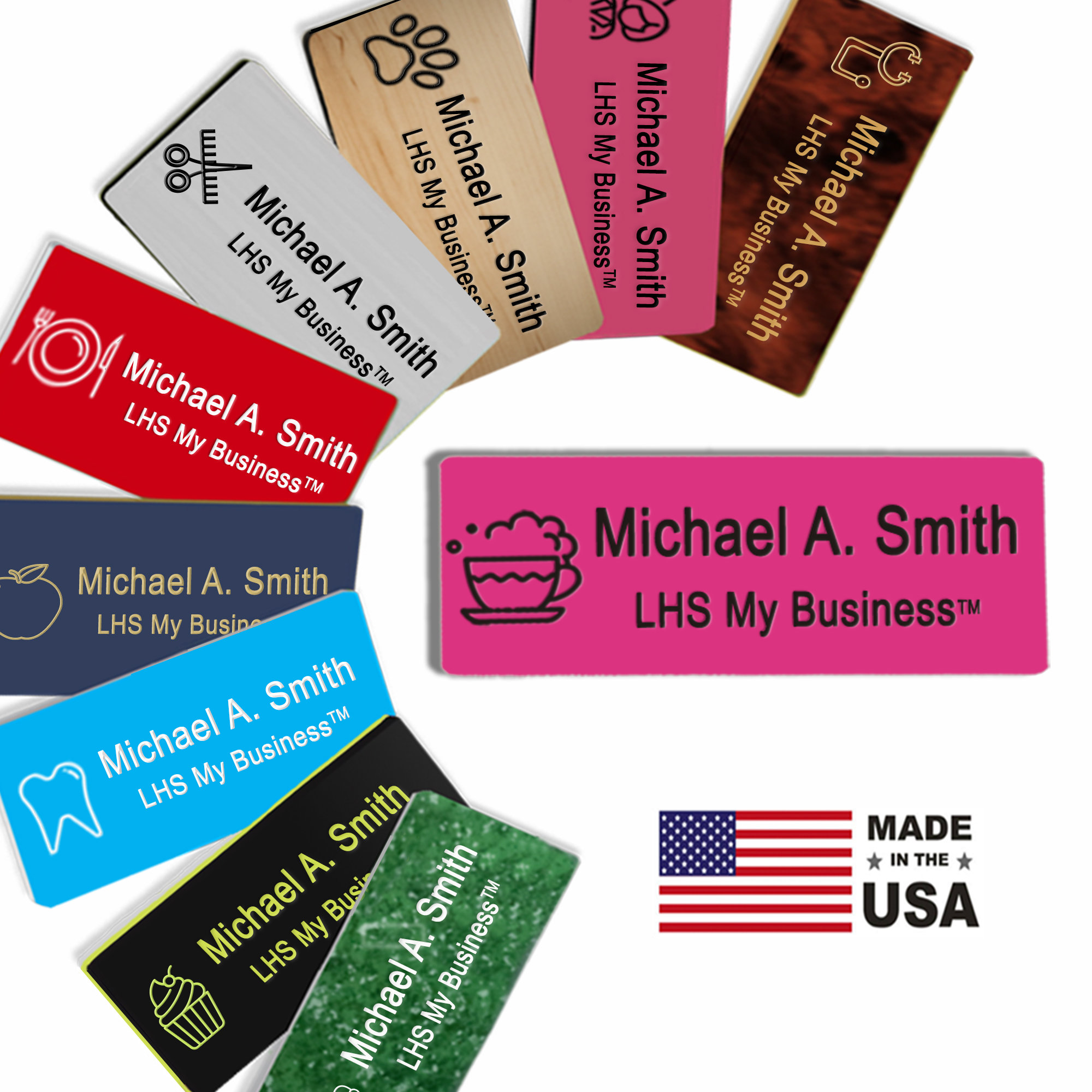 Business Name Tag for Work Custom Engraved Plaque Etsy