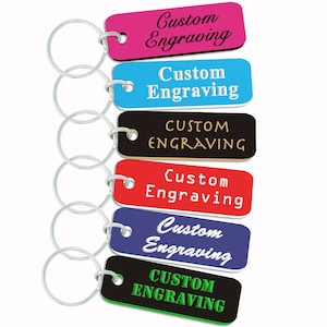 Personalized Plastic Keychain - Custom ENGRAVED FREE - KC