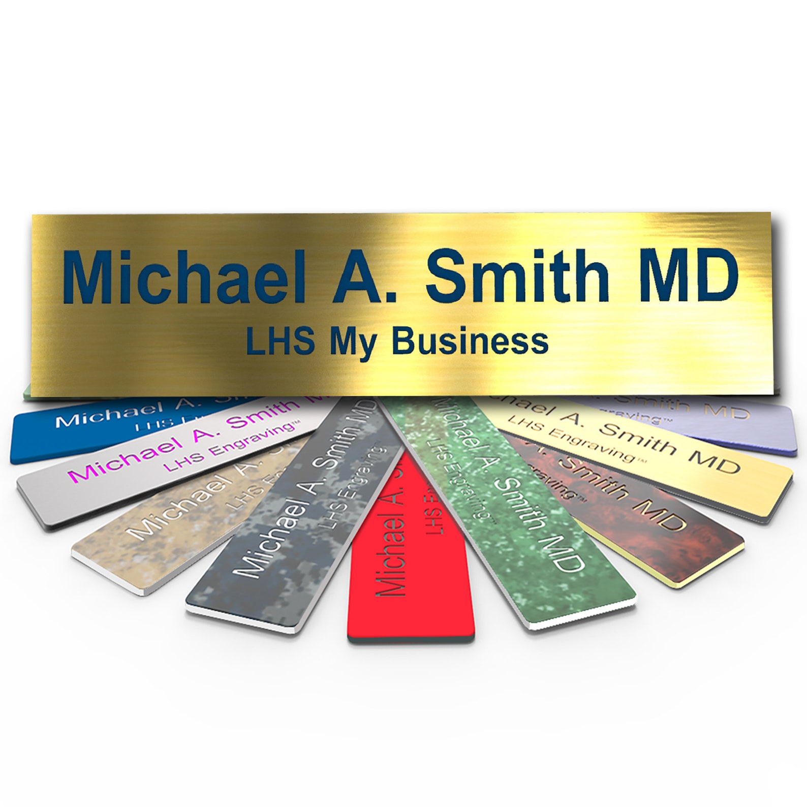 Custom Desk Sign Personalized Office Name Plate Brushed Gold Etsy