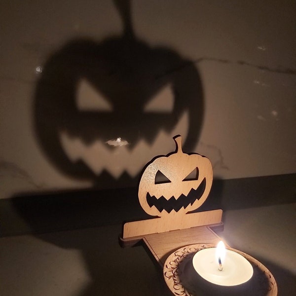 Portacandele ombra di Halloween con 5 sagome / Decorazioni per la casa di Halloween / Strega / Zucca / Croce / DOWNLOAD IMMEDIATO, Taglio laser, CNC