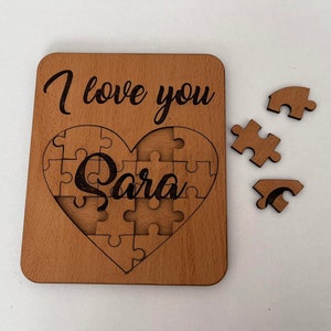 Ti amo Puzzle personalizzato in legno I Regalo di San Valentino I File per incisione I Taglio laser I CNC I DOWNLOAD IMMEDIATO