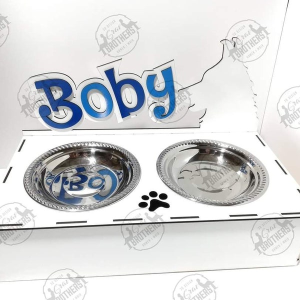 Dog Dish Holder Stand for Bowls,  Files For Engraving, Laser Cut, CNC, INSTANT DOWNLOAD