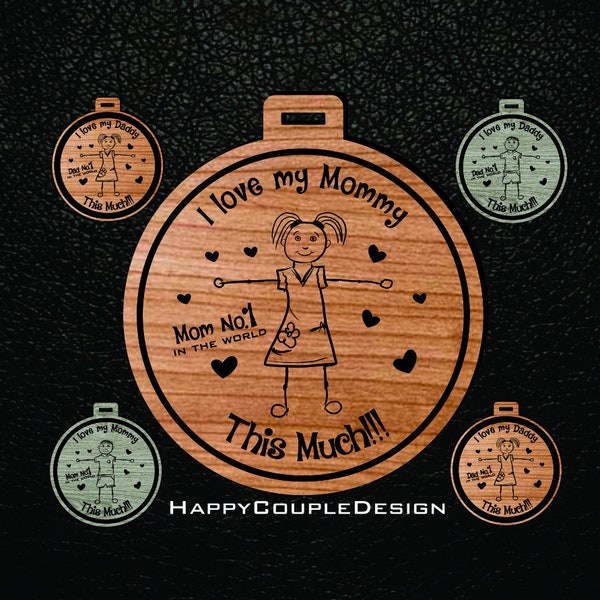 Medal For Best Mom And Dad, Mother's Day Gift, 4 Different Designs ,Files for engraving, Laser Cut, CNC, INSTANT DOWNLOAD!!!