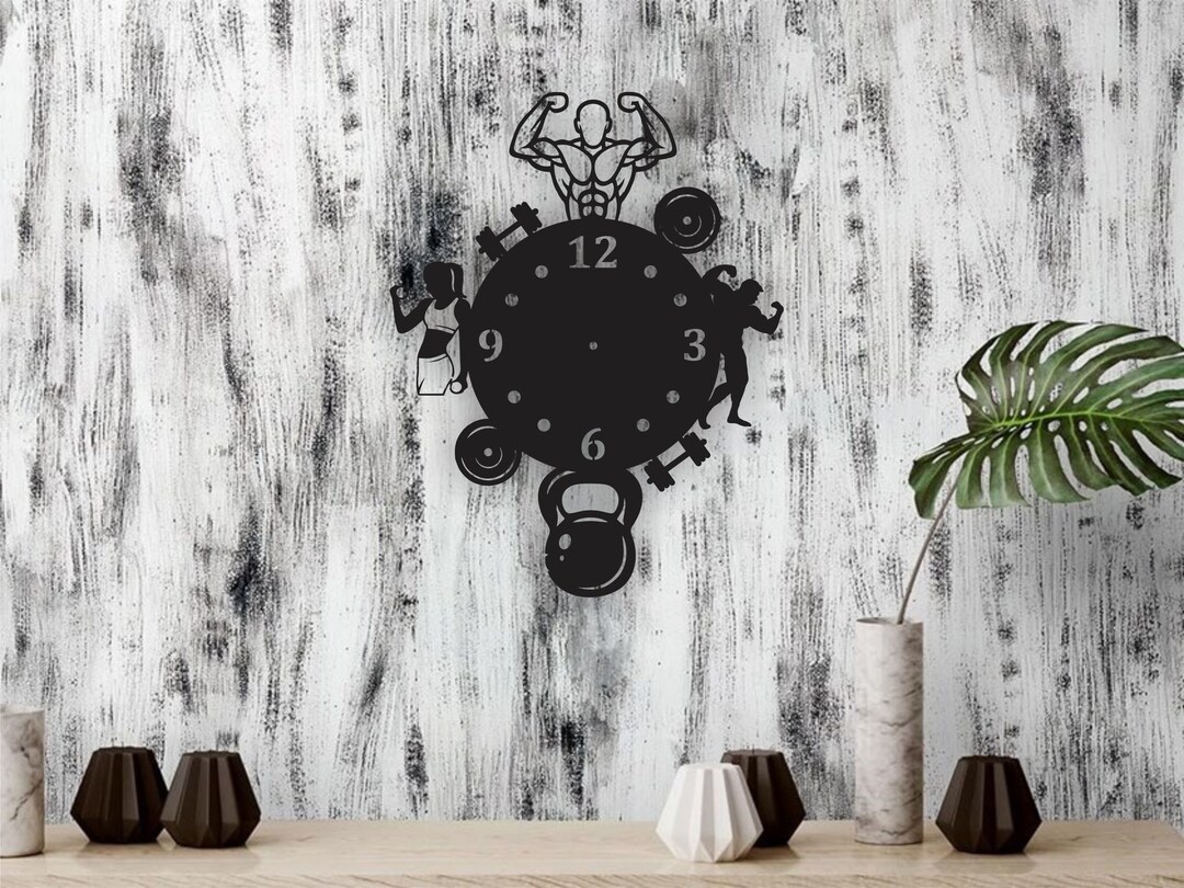 Gym Fitness Sport Wall Clock Gym Decoration Files for Etsy