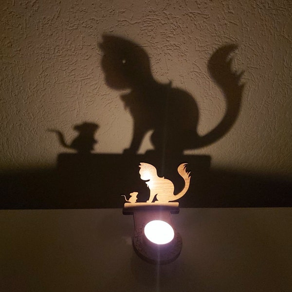 Cat Shadow Candle Holder with 8 Cat Silhouettes Files For Engraving, Laser Cut, CNC, INSTANT DOWNLOAD