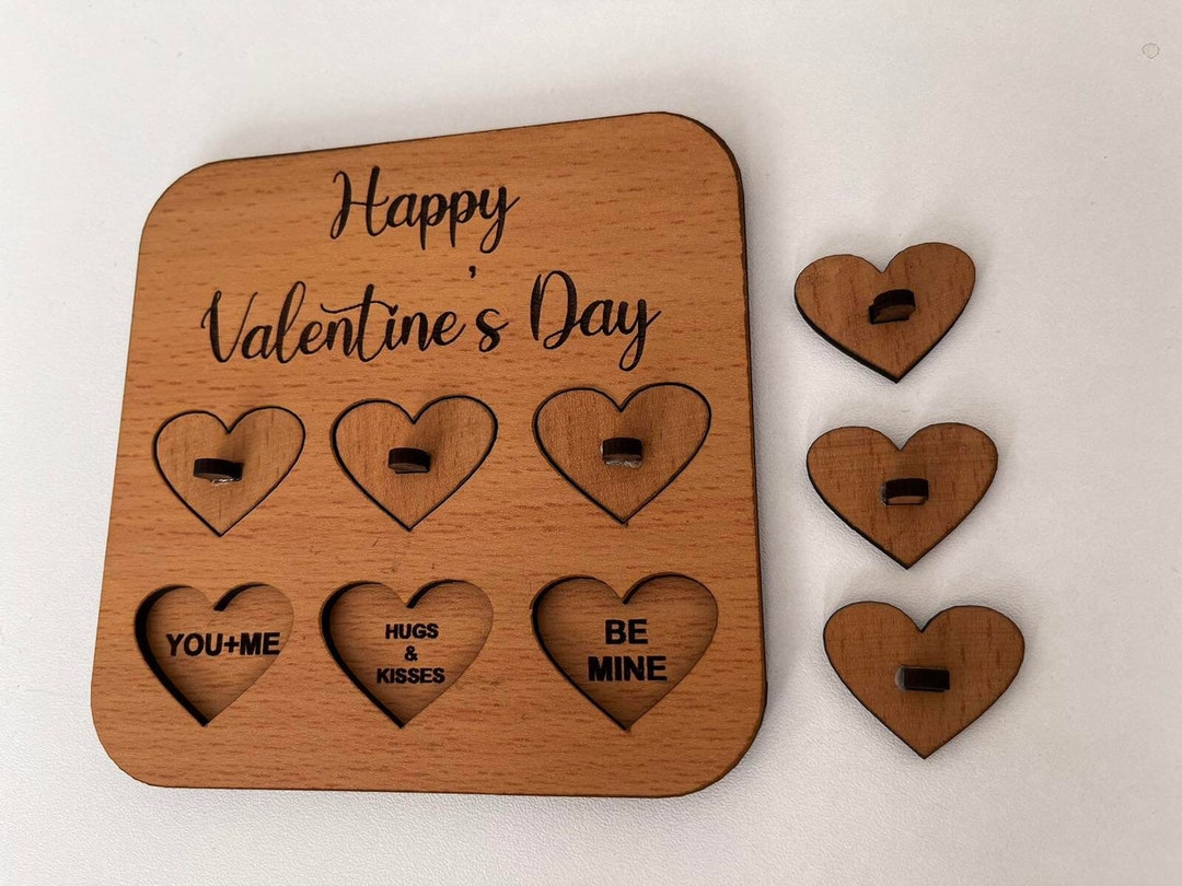 Wooden Valentine's Day Card With Love Quotes I Valentine's Day Gift I ...