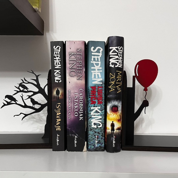 Horror Bookends | Book Stand | Book Holder | Balloon | Scary Tree | Raven | Files For Engraving | Laser Cut | CNC | INSTANT DOWNLOAD