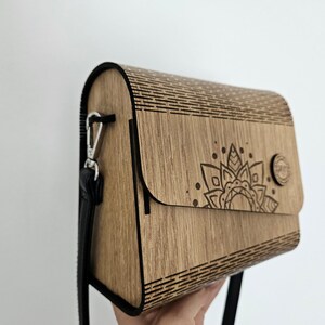Petite pochette en bois avec mandala | Sac en bois, sac à main | Sac découpé au laser | Fichiers à graver | Découpe au laser | Fichier numérique | TÉLÉCHARGEMENT IMMÉDIAT