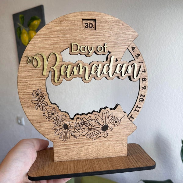 Ramadan Calendar | Day of Ramadan Calendar | Ramadan Mubarak | Laser cut Decoration | Eid Mubarak Calendar File | INSTANT DOWNLOAD