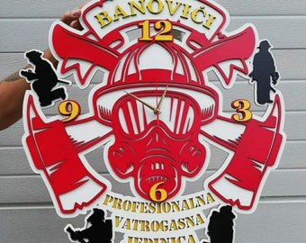 Firefighters Clock, Files For Engraving, Laser Cut, CNC, INSTANT DOWNLOAD!!!