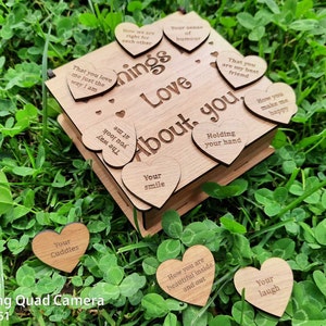 Love Box, Rzeczy, które kocham w Tobie, Prezent na Walentynki, Pliki do grawerowania, Cięcie laserowe, CNC, NATYCHMIASTOWE POBIERANIE!!!