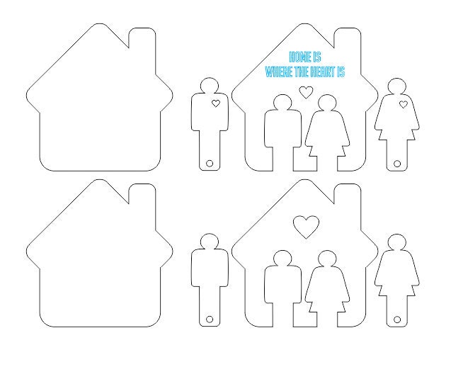 Key Holder Home House Shape Files for Engraving Laser Cut Etsy