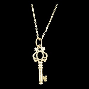 Steampunk Skeleton Key Bronze Pendant Necklace