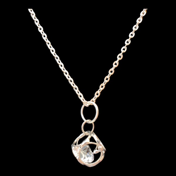 Caged gem pendant necklace
