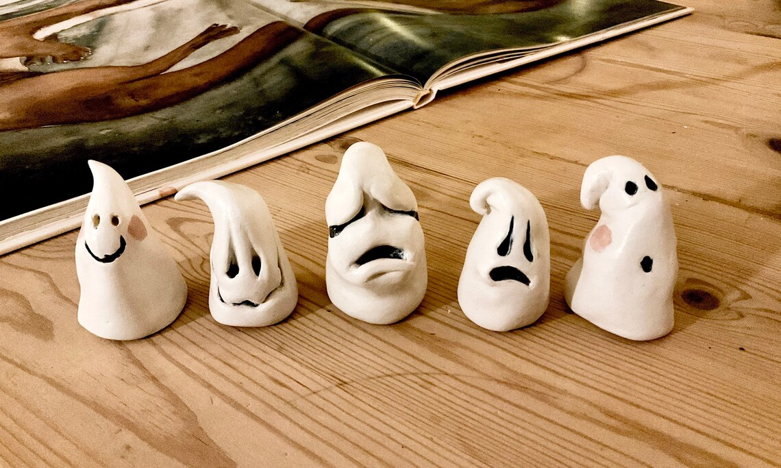 Pottery Ghosts Ceramic Ghost Figurines by FarrowsHandmade. Etsy