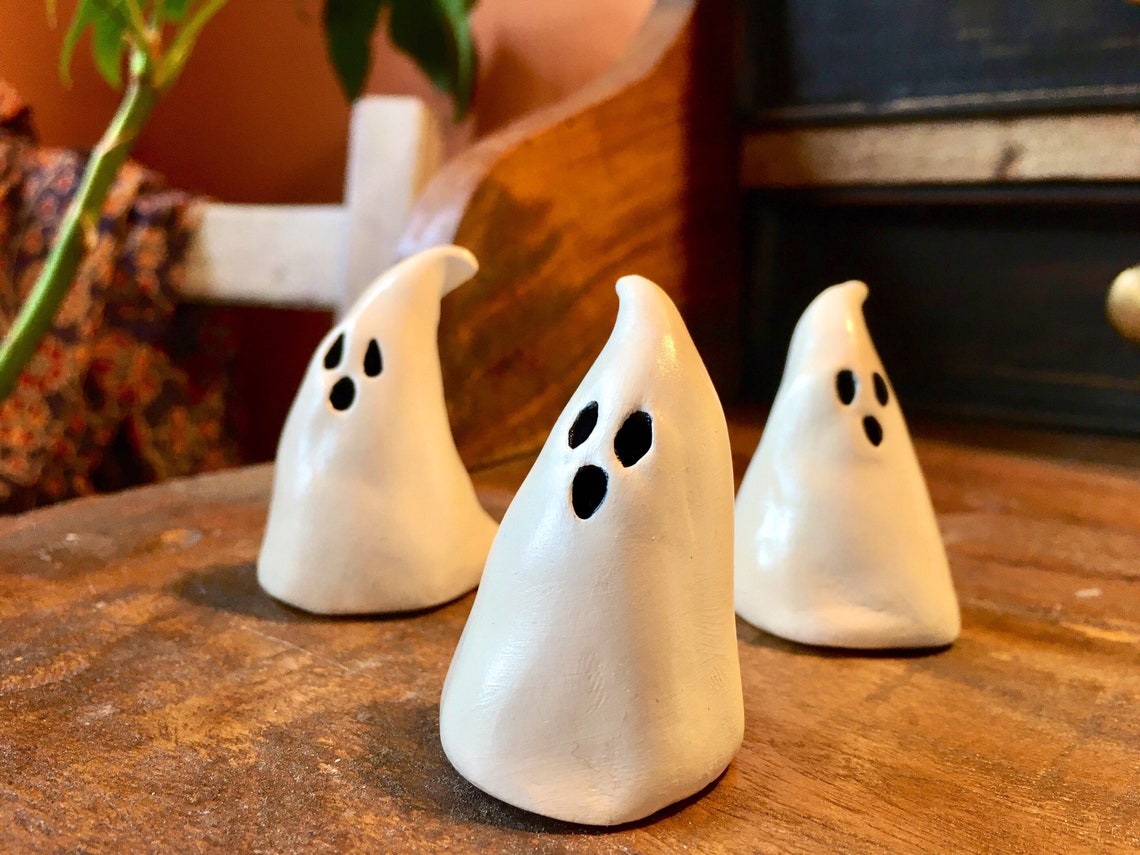 Ceramic Ghosts Pottery Ghost Halloween Halloween decor Etsy
