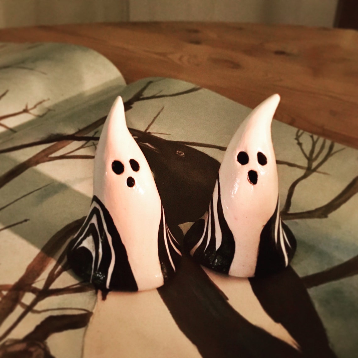 Party Ghosts Pottery Ghosts Ceramic Ghost Figurines by Etsy