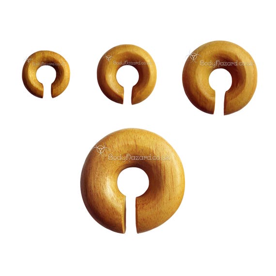 1x Jackfruit Wood Ring Ear Plug Hook Donut CBR BCR Orangic for