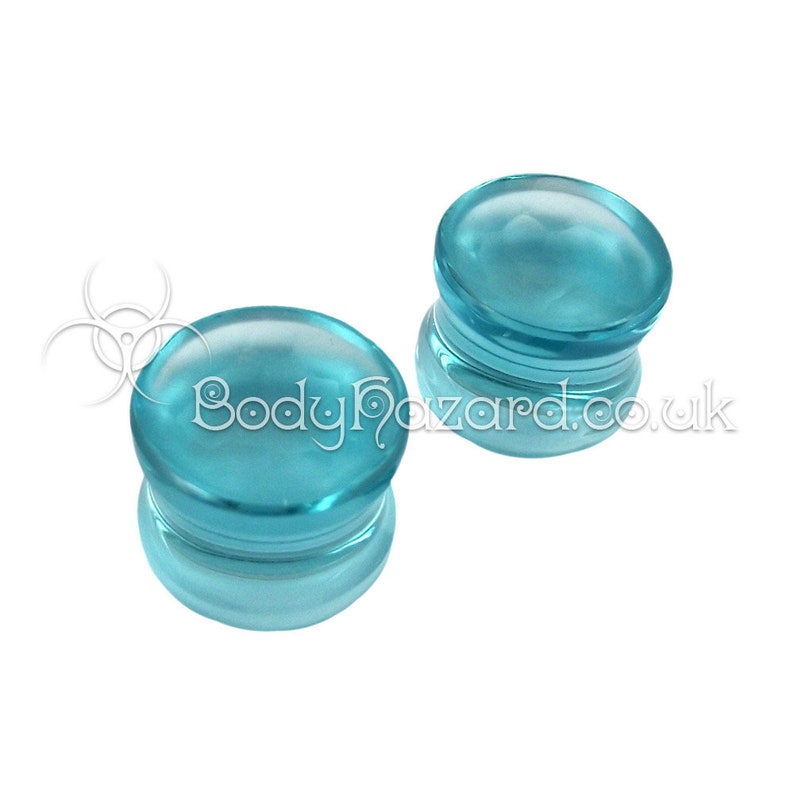 Pair Of Turquoise Stone Double Flare Plugs / Gauges – 10mm, Organic Look